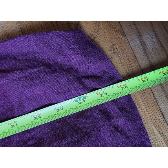 Talbots Womens 20W Ruffled V-Neck Purple Linen Top - Picture 6 of 7